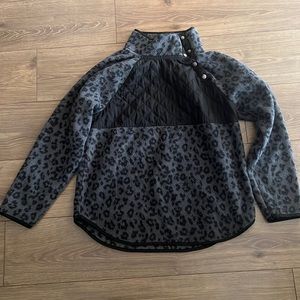 J Crew Factory Quilted Button Neck Pullover - Size M